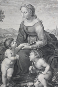 Raphael, after. La Belle Jardinière. Engraving. 1803.