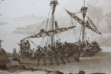 Load image into Gallery viewer, Claude Lorrain, after. The landing of Aeneas in Italy. Etching by Richard Earlom. 1777.
