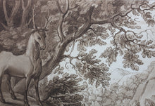 Load image into Gallery viewer, Claude Lorrain, after. A Landscape with St. Eustace. Etching by Richard Earlom. 1802.
