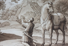 Load image into Gallery viewer, Claude Lorrain, after. A Landscape with St. Eustace. Etching by Richard Earlom. 1802.

