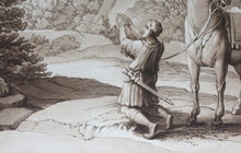 Load image into Gallery viewer, Claude Lorrain, after. A Landscape with St. Eustace. Etching by Richard Earlom. 1802.
