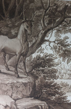 Load image into Gallery viewer, Claude Lorrain, after. A Landscape with St. Eustace. Etching by Richard Earlom. 1802.
