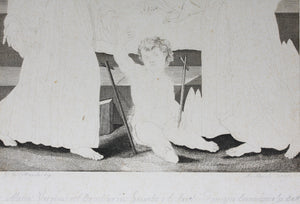 Innocenzo Da Imola, after. [Francesco Rosaspina, after]. Enthroned Madonna and Child, and saints Michael, Peter, and Benedictus. Etching in the early intermediate state, artist's proof by Antonio Marchi. 1830.