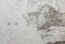 Load image into Gallery viewer, Innocenzo Da Imola, after. [Francesco Rosaspina, after]. Enthroned Madonna and Child, and saints Michael, Peter, and Benedictus. Etching in the early intermediate state, artist&#39;s proof by Antonio Marchi. 1830.

