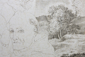 Innocenzo Da Imola, after. [Francesco Rosaspina, after]. Enthroned Madonna and Child, and saints Michael, Peter, and Benedictus. Etching in the early intermediate state, artist's proof by Antonio Marchi. 1830.