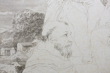 Load image into Gallery viewer, Innocenzo Da Imola, after. [Francesco Rosaspina, after]. Enthroned Madonna and Child, and saints Michael, Peter, and Benedictus. Etching in the early intermediate state, artist&#39;s proof by Antonio Marchi. 1830.
