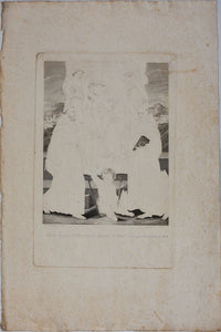 Innocenzo Da Imola, after. [Francesco Rosaspina, after]. Enthroned Madonna and Child, and saints Michael, Peter, and Benedictus. Etching in the early intermediate state, artist's proof by Antonio Marchi. 1830.