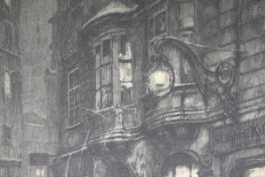 ﻿Luigi Kasimir. Weinstube St. Urbani Keller. Etching. Early XX Century.