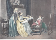 Load image into Gallery viewer, ﻿Louis Léopold Boilly, after. The Drawing Lesson. Engraving by J.-Frédéric Cazenave. c. 1796.
