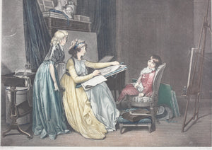 ﻿Louis Léopold Boilly, after. The Drawing Lesson. Engraving by J.-Frédéric Cazenave. c. 1796.