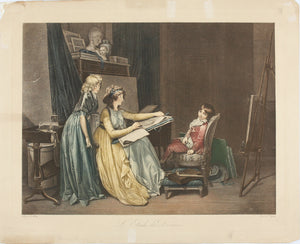 ﻿Louis Léopold Boilly, after. The Drawing Lesson. Engraving by J.-Frédéric Cazenave. c. 1796.
