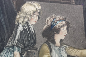 ﻿Louis Léopold Boilly, after. The Drawing Lesson. Engraving by J.-Frédéric Cazenave. c. 1796.