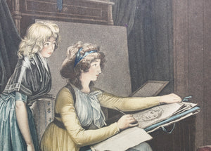 ﻿Louis Léopold Boilly, after. The Drawing Lesson. Engraving by J.-Frédéric Cazenave. c. 1796.