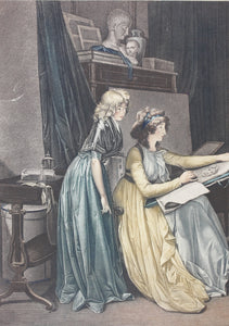 ﻿Louis Léopold Boilly, after. The Drawing Lesson. Engraving by J.-Frédéric Cazenave. c. 1796.