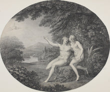 Load image into Gallery viewer, Giovanni Battista Cipriani, after. Adam and Eve in Paradise. Engraving by Francesco Bartolozzi. 1790.
