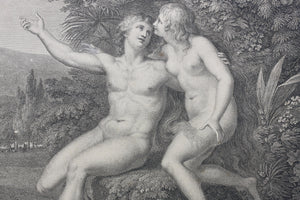 Giovanni Battista Cipriani, after. Adam and Eve in Paradise. Engraving by Francesco Bartolozzi. 1790.