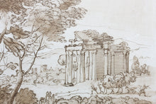 Load image into Gallery viewer, Claude Lorrain, after. Landscape with Jacob, Rachel and Leah at the Well. Etching by Richard Earlom. 1776.
