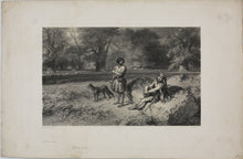 Load image into Gallery viewer, Eugène Prosper Leroux. Gurth et Wamba (Ivanhoé). Lithograph. 1850.
