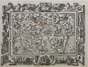 Hans Lufft, after. Daniel's Dream Map. Woodcut by Jost Amman and Virgil Solis. Late XVI C.