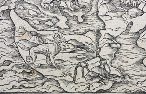 Hans Lufft, after. Daniel's Dream Map. Woodcut by Jost Amman and Virgil Solis. Late XVI C.