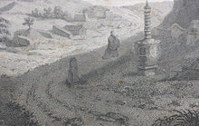 Load image into Gallery viewer, William Alexander, after. View of the Tower of the Thundering Winds on the borders of the Lake See-Hoo, taken from the Vale of Tombs. Engraving by John George Landseer &amp; T. Shirt. 1796.
