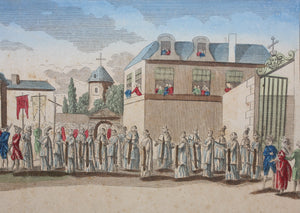 Jacques Chereau, publisher. Procession of French captives. Engraving. 1785.
