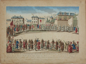 Jacques Chereau, publisher. Procession of French captives. Engraving. 1785.