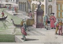 Load image into Gallery viewer, Balthasar Friedrich Leizelt. View of the Bourse Royale on the Cadiz Canal. Engraving. C. 1760.
