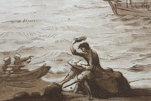 Claude Lorrain, after. Coast Scene with Artist Drawing. Etching by Richard Earlom. 1776.