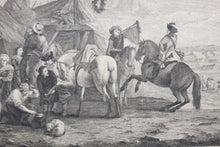 Load image into Gallery viewer, Philips Wouwerman. Alte de cavalerie. Engraving by Pierre François Beaumont. 1739.
