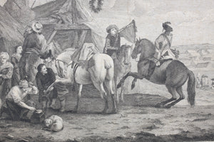 Philips Wouwerman. Alte de cavalerie. Engraving by Pierre François Beaumont. 1739.