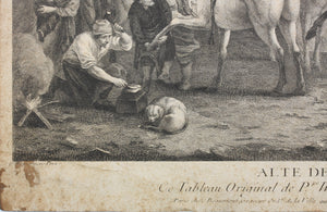 Philips Wouwerman. Alte de cavalerie. Engraving by Pierre François Beaumont. 1739.