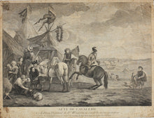 Load image into Gallery viewer, Philips Wouwerman. Alte de cavalerie. Engraving by Pierre François Beaumont. 1739.
