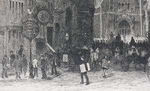 Frank M. Gregory. Old Trinity and Wall Street. Etching. 1885–86.