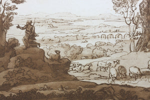 Claude Lorrain, after. Moses beholding the Burning Bush. Etching by Richard Earlom. 1776.
