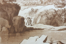 Load image into Gallery viewer, Claude Lorrain, after. A View of a mountainous and rocky Country. Etching by Richard Earlom. 1775.
