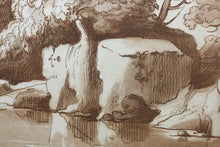 Load image into Gallery viewer, Claude Lorrain, after. A View of a mountainous and rocky Country. Etching by Richard Earlom. 1775.

