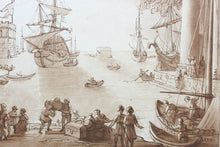 Load image into Gallery viewer, Claude Lorrain, after. Seaport with Ulysses Returning Chryseis to the Father. Etching by Richard Earlom. 1774.
