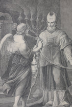 Load image into Gallery viewer, Andrea Sacchi, after. Desiderio de Angelis, after. Annunciation of Zechariah. Engraving by Pietro Leone  Bombelli .
