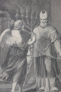 Andrea Sacchi, after. Desiderio de Angelis, after. Annunciation of Zechariah. Engraving by Pietro Leone  Bombelli .