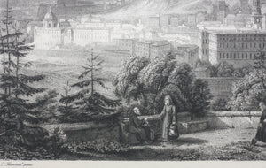 Karl Ludwig Frommel. View of Salzburg. Engraving. 1842,.