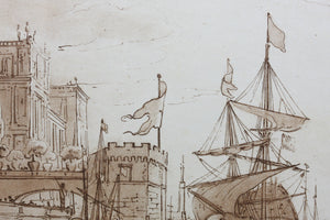 Claude Lorrain, after. Seaport with Ulysses Returning Chryseis to the Father. Etching by Richard Earlom. 1774.