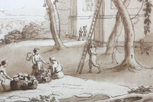 Load image into Gallery viewer, Claude Lorrain, after. The Vintage Gatherers. Etching by Richard Earlom. 1774.
