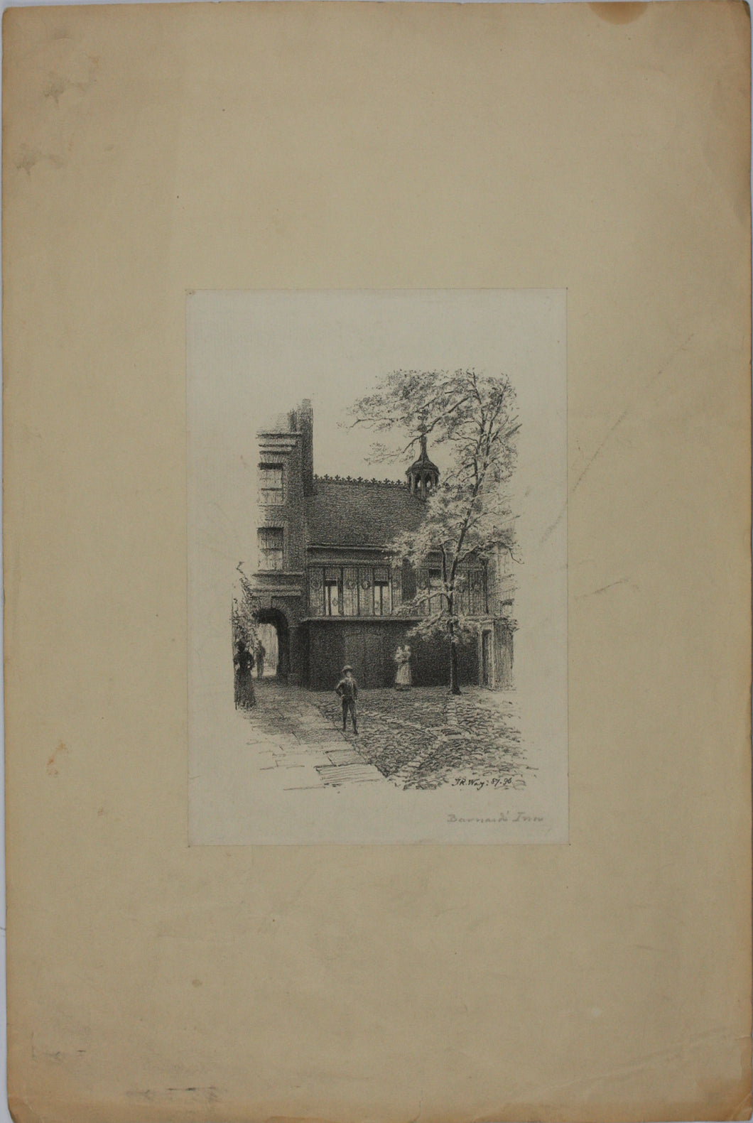 Thomas Robert Way. Barnard's Inn. Lithograph. 1896.