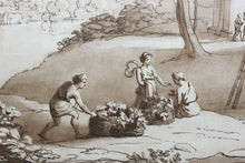 Load image into Gallery viewer, Claude Lorrain, after. The Vintage Gatherers. Etching by Richard Earlom. 1774.
