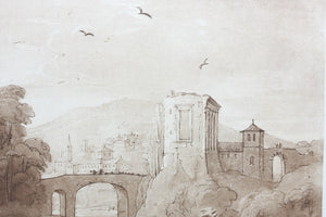Claude Lorrain, after. View near a Village, with a ruined Building. Etching by Richard Earlom. 1774.