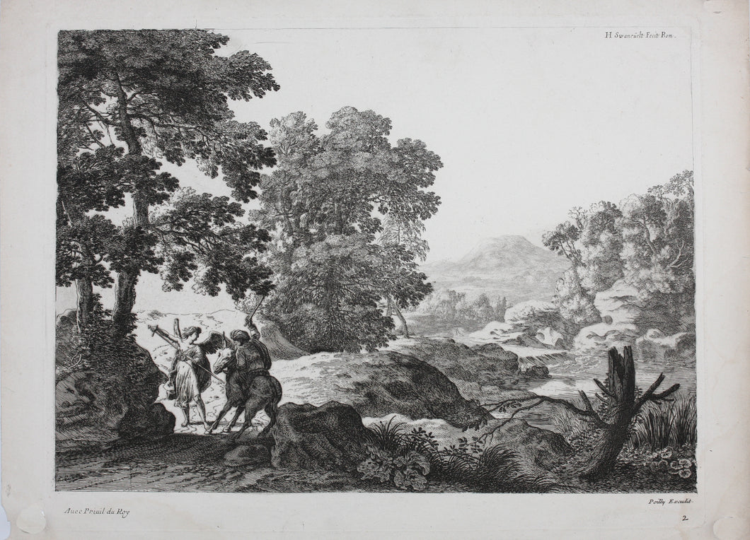 Herman van Swanevelt. Balaam's ass. Etching. 1629-1641.