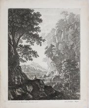Load image into Gallery viewer, Herman van Swanevelt. The large waterfall, Etching. 1620-1655.
