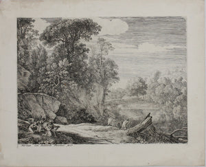 Herman van Swanevelt. A rest on the flight into Egypt. Etching. 1620-1655.