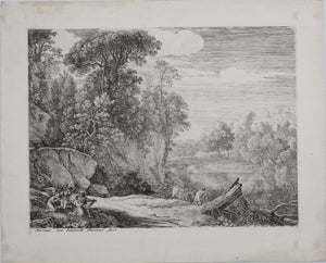 Herman van Swanevelt. A rest on the flight into Egypt. Etching. 1620-1655.